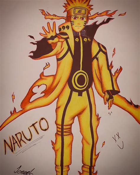 Draw Naruto – the most popular anime character in the world. Naruta is blonde manga character with blue eyes. He is a son of the former head of the village of Konoha. In Naruto`s body imprisoned huge Fox Demon, which attacked the village and killed Naryto`s father in this battle.